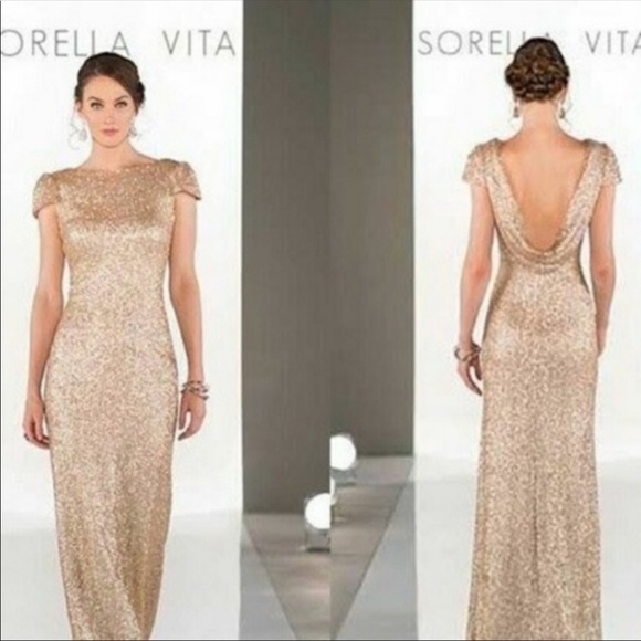 sorella vita gold sequin dress